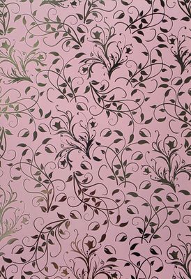 Silk Art rosa / silber foliert