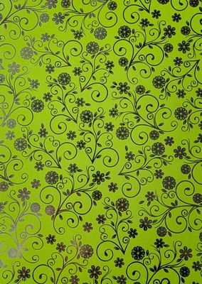 Silk Art Apfelgrün / Silber foliert