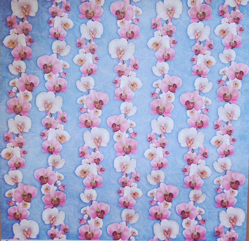 Orchideen mit Glitzer Scrapbook Papier