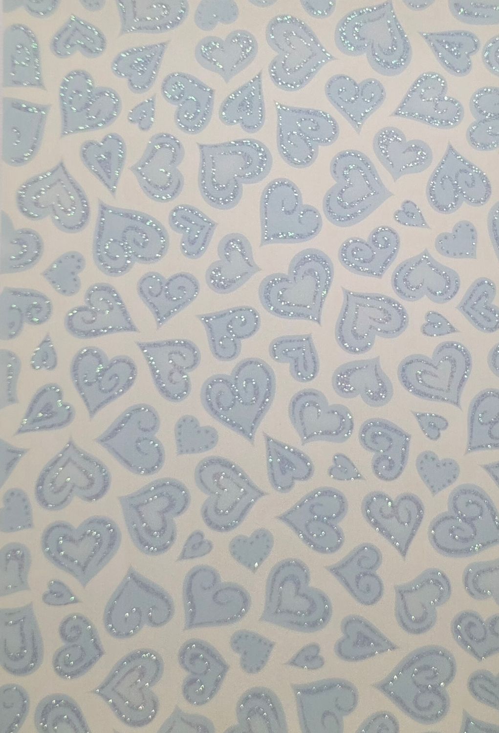 Herzen Blau mit Glitter DinA4