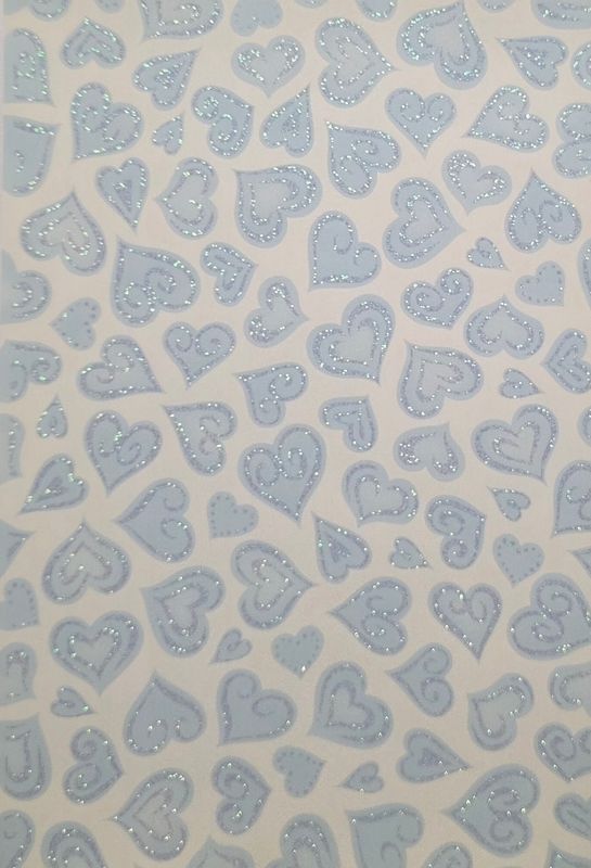 Herzen Blau mit Glitter DinA4