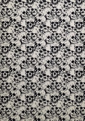 Totenköpfe mit Blüten Schwarz foliert