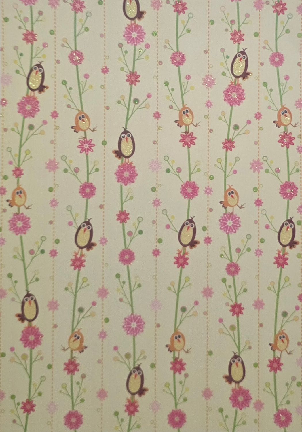 Eulen und Blüten mit Glitter Eulen und Blüten mit Glitter