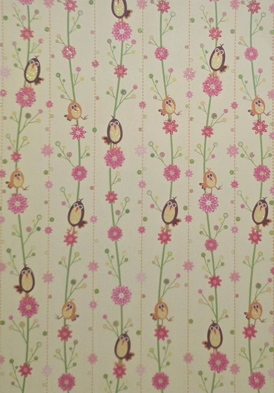 Eulen und Blüten mit Glitter