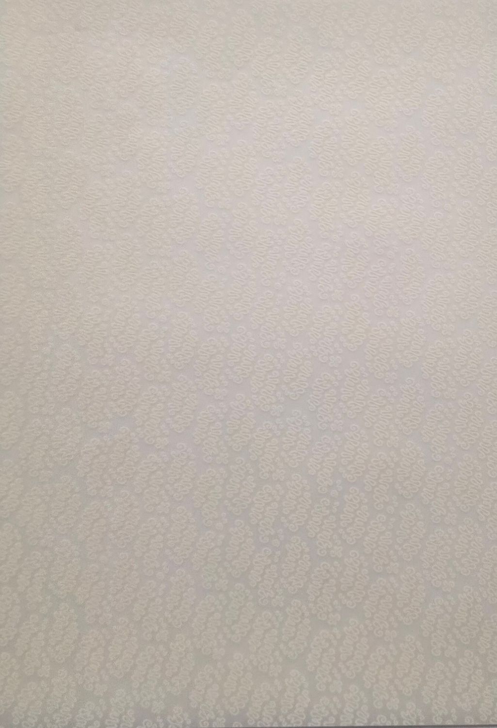 Transparentpapier Weiß mit Weißen Ornamenten bedruckt