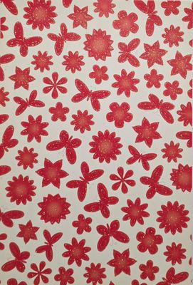 Blüten und Schmetterlinge rot mit Glitter Blüten und Schmetterlinge rot mit Glitter