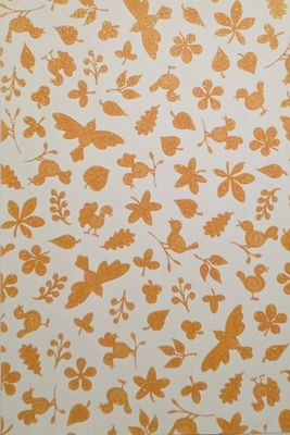 Vögel und Blätter gelb mit Glitter Vögel und Blätter gelb mit Glitter