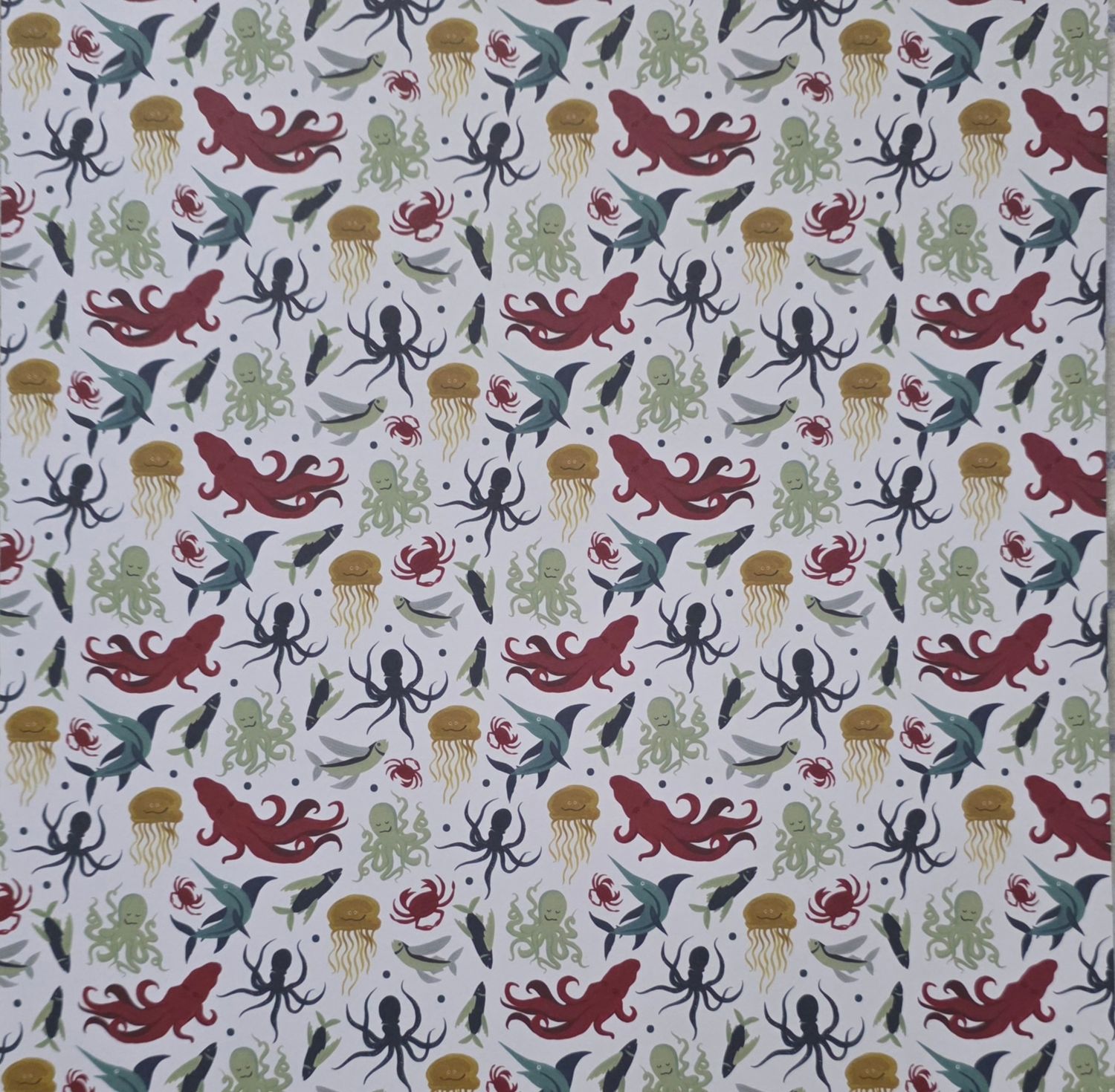 Tintenfische und Quallen Scrapbook Papier Tintenfische und Quallen Scrapbook Papier