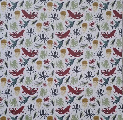 Tintenfische und Quallen Scrapbook Papier Tintenfische und Quallen Scrapbook Papier
