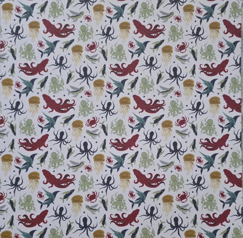 Tintenfische und Quallen Scrapbook Papier Tintenfische und Quallen Scrapbook Papier