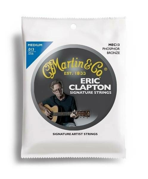 Martin MEC13 Clapton's Choice Phosphor Bronze Acoustic Guitar Strings, Medium Free Shipping