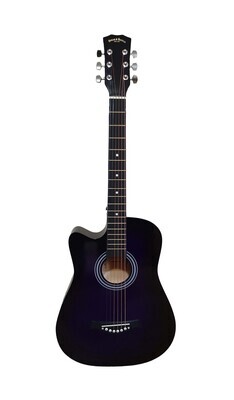 Spear & Shield Left-handed Acoustic guitar 38 inches for Children Beginners Small hand adults Purple SPS332LF