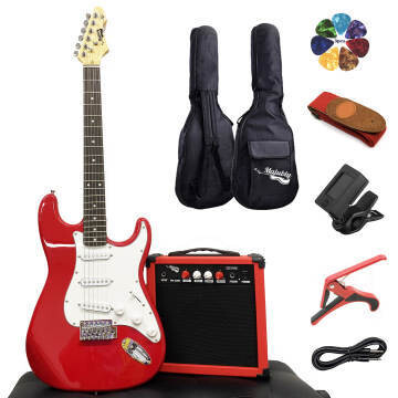 Electric Guitar 20W Amplifier Package 39 inch Standard Size Red SPS660