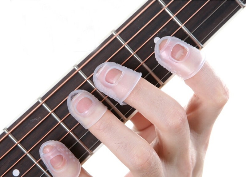 8 pcs Guitar Fingertips Protector Silicone for string instrument Beginners, Fingertip Covers Three Sizes Finger Tip Protectors SPS723