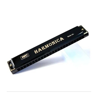 Harmonica C 24 Hole Tremolo Harmonica Key of C, Professional Harmonica C Tremolo Harmonica Black