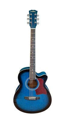 Spear &amp; Shield Acoustic Guitar for Beginners Adults Students 40-inch Full-size Blue SPS378PG Free Shipping