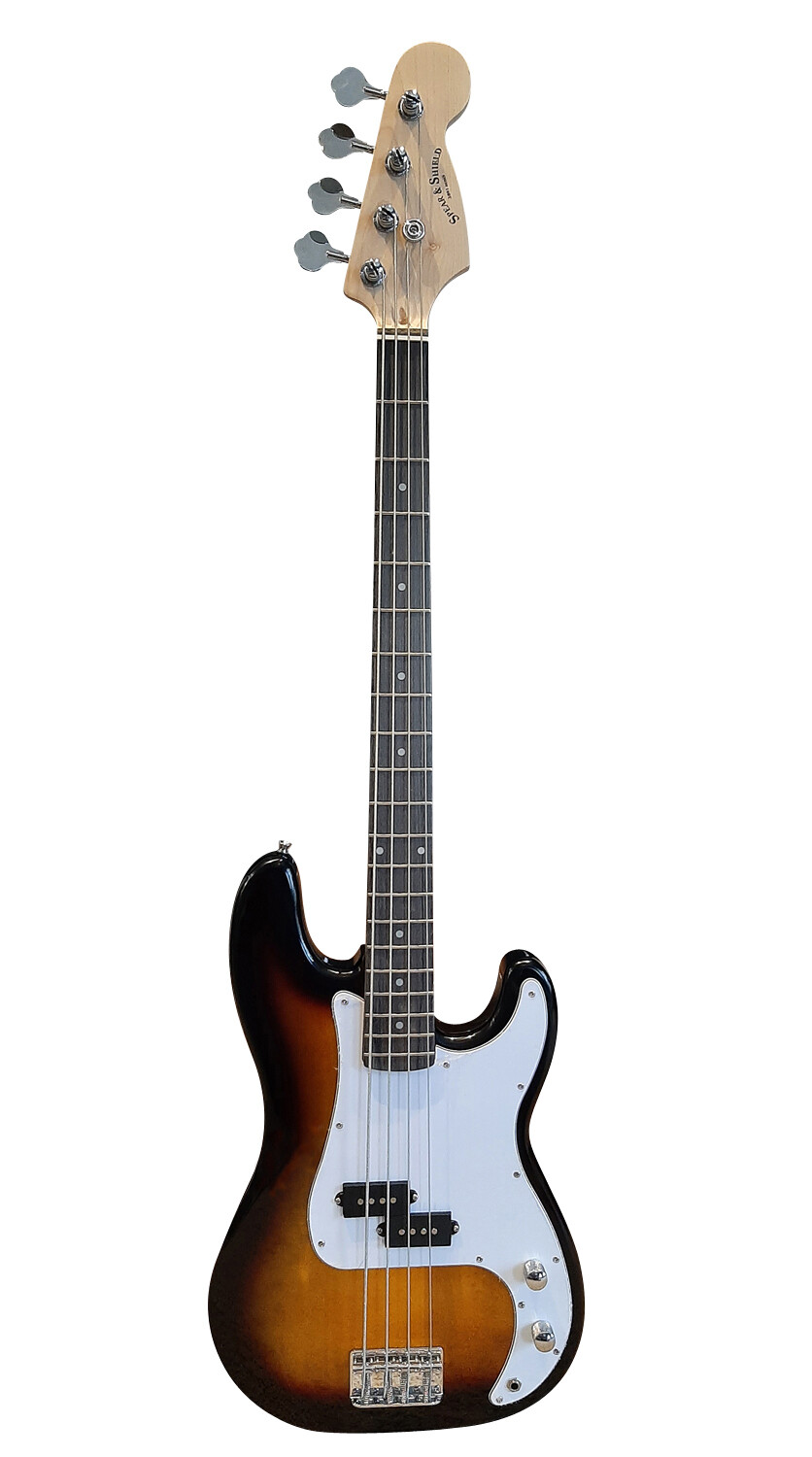 Spear &amp; Shield Electric Bass Guitar 4 Strings Full Size Precision style 20 Frets Sunburst SPS515