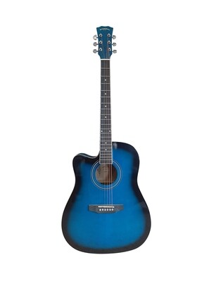 "Spear & Shield SPS339LF: Left-Handed 41-Inch Blue Acoustic Guitar - Perfect for Beginners, Adults, and Intermediate Players with Full-Size Dreadnought Body and Cutaway Design, Includes Free Shipping"
