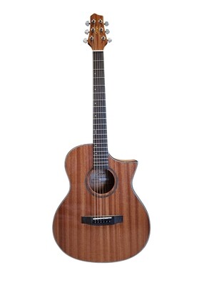 "Discover Excellence with Our Top Grade A Spruce Acoustic Guitar - 40-inch Full-Size Cutaway Beauty in Brown High Gloss PPG763