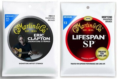 2 sets Martin MEC13 Clapton&#39;s Choice and MARTIN Lifespan MSP7200 Acoustic Guitar Strings
