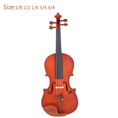 Glarry Gv101 4/4 Acoustic Matt Violin Case Bow Rosin Strings Shoulder Rest Tuner Natural 