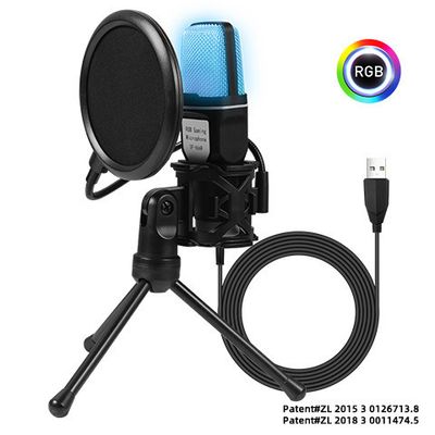 The manufacturer supplies [cross-border hot sale] clear and full rgb desktop capacitor video game computer microphone