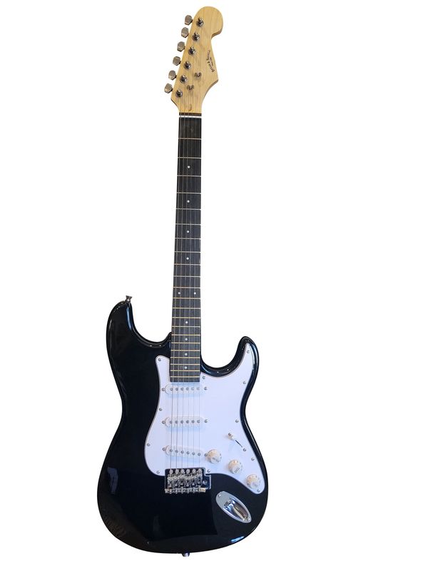 Electric Guitar 39 inch full size SSS Pickup Solid Body for Beginners, Adults, Students Black JPS73