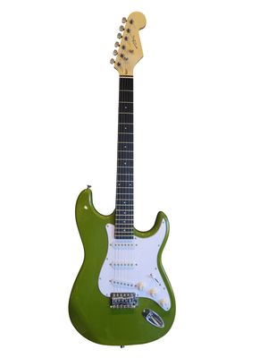 Electric Guitar 39 inch full size SSS Pickup Solid Body for Beginners, Adults, Students Green JPS77