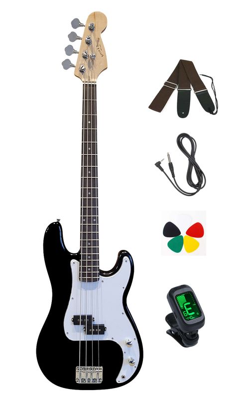Spear &amp; Shield Electric Bass Guitar 4 Strings Full Size Precision style 20 Frets Black SPS513