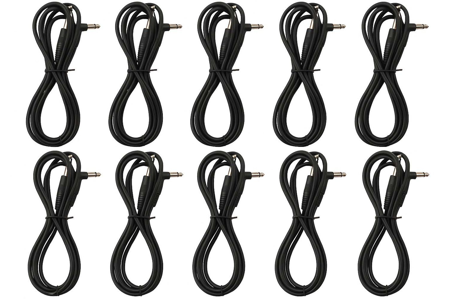 10 Pack 8ft 1/4&quot; Mono Guitar Cables – TS Instrument Cords Male to Right anlge Male – Ideal for Electric Guitar, Bass, Amp, Pedal, and More