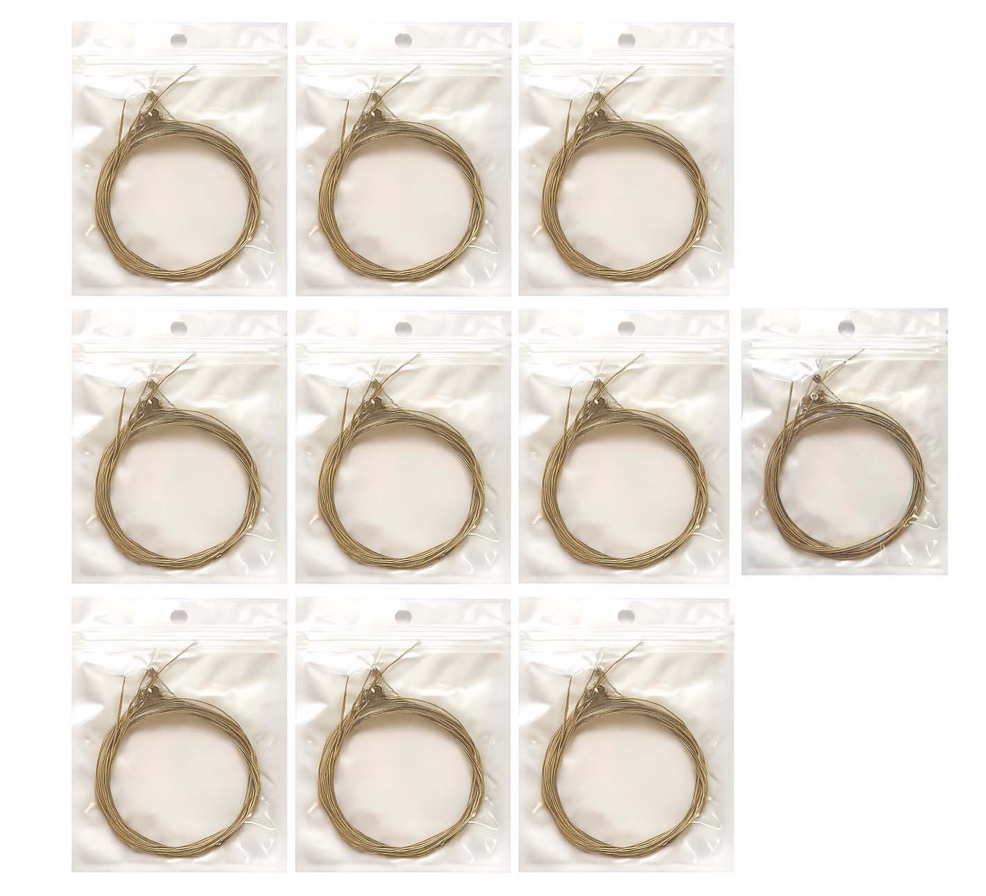 10 Sets Acoustic Guitar Strings Light Gauge Excellent Tone Ideal for Practice Replacement