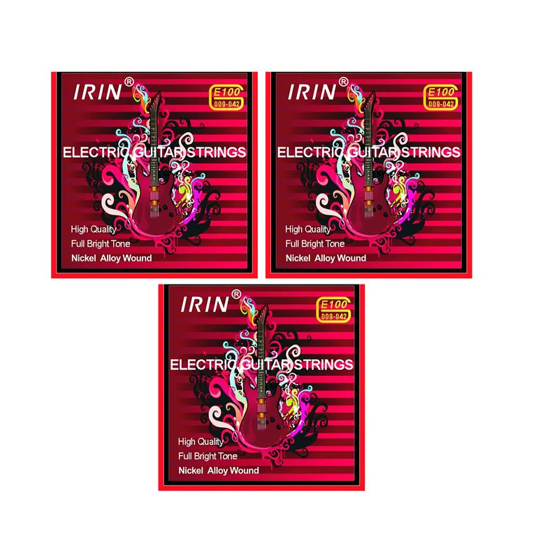 3 Sets IRIN 009-042 Electric Guitar Strings – Super Light Gauge Nickel Alloy Wound
