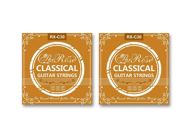 2 Sets The Rose RX-C30 Classical Guitar Strings – High-Quality Nylon, .028–.043 Gauge, Warm &amp; Crisp Tone