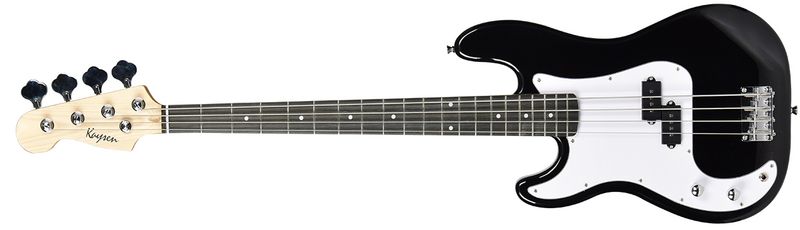 Left-Handed 4-String Full-Size Electric Bass Guitar –  PB Style for Beginners &amp; Intermediate Players Black SPS787