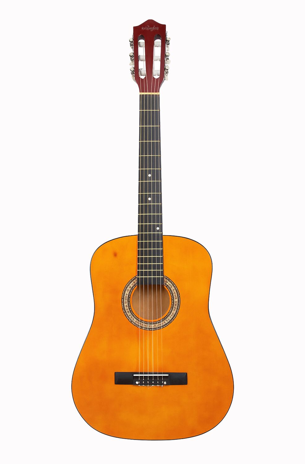 Classical Nylon-String Guitar – Amber Finish, Perfect for Beginners &amp; Children (with Bag, Picks, Strap &amp; Chord Chart)