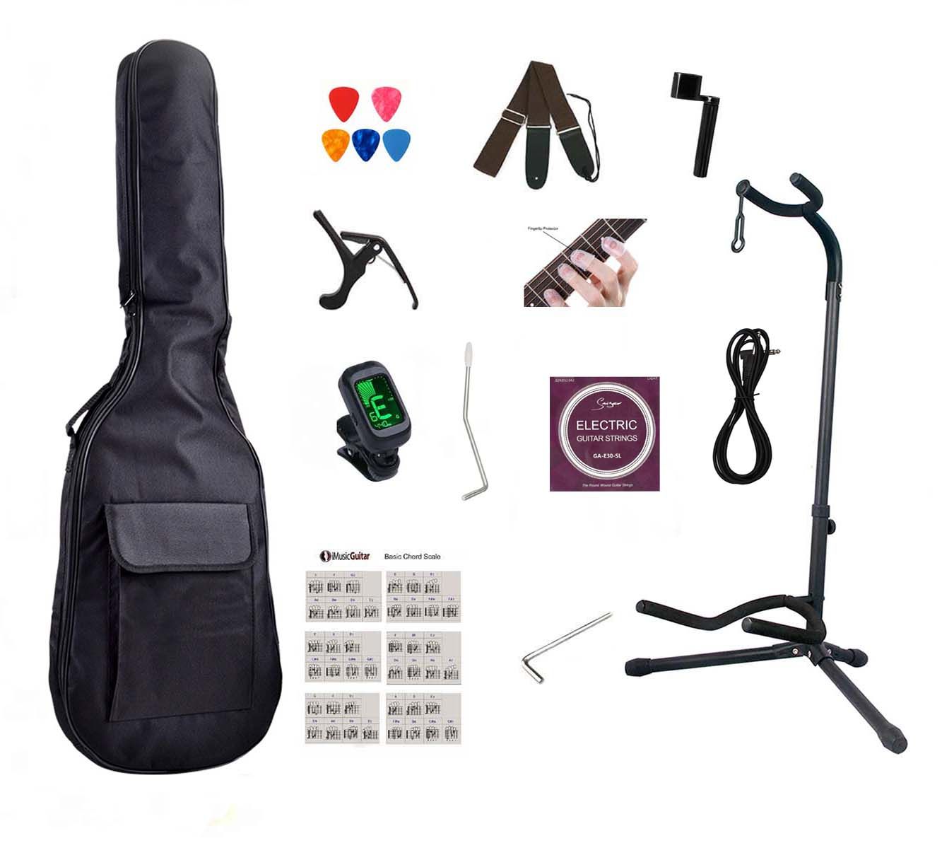 Complete Electric Guitar Accessory Kit – 13 Essential Items for Practice &amp; Performance