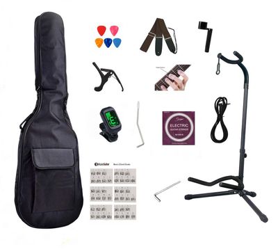Complete Electric Guitar Accessory Kit – 13 Essential Items for Practice &amp; Performance