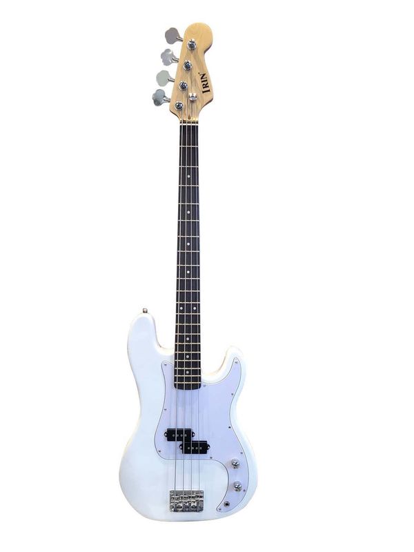 Precision-Style 4-String Electric Bass Guitar – Full Size, White, Rosewood Fingerboard, Paulownia Body SPS906