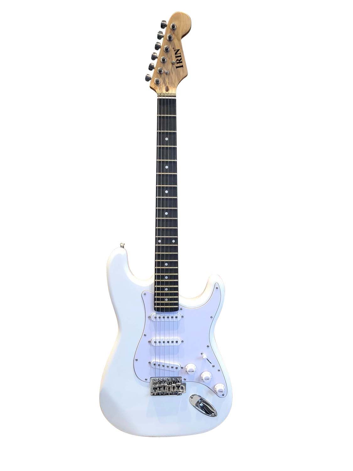 Strat-Style Electric Guitar Kit – White, Full Size 6-String with Maple Neck &amp; Rosewood Fingerboard, SSS Pickups