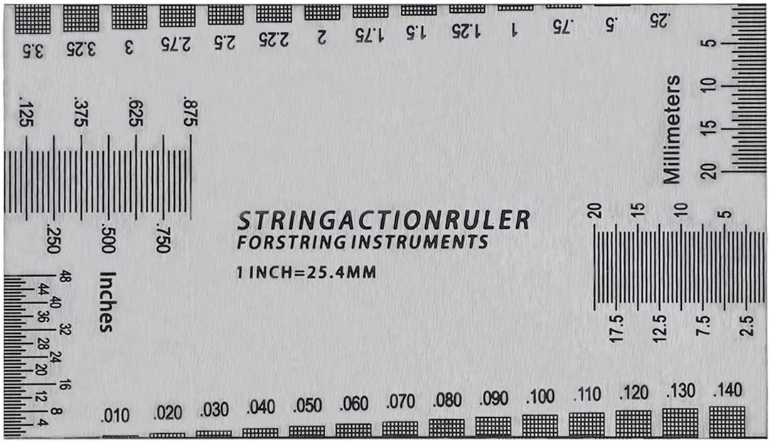 Steel String Action Gauge – Precise Guitar Ruler Set-Up Tool for Accurate String Height Measurement
