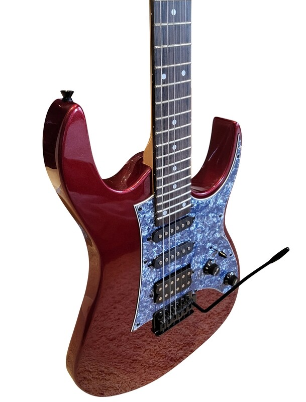Beginner &amp; Intermediate Full Size Electric Guitar – Red Gloss, HSS Pickups, Tremolo Bridge, Maple Neck PPE798