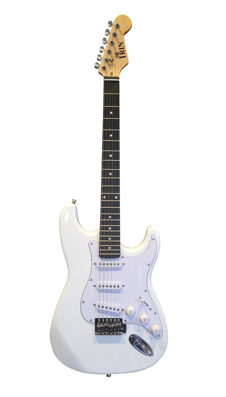 Strat-Style Electric Guitar Kit – White, Full Size 6-String with Maple Neck &amp; Rosewood Fingerboard, SSS Pickups