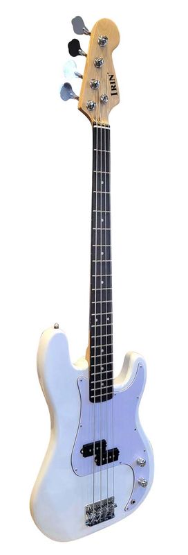 Precision-Style 4-String Electric Bass Guitar – Full Size, White, Rosewood Fingerboard, Paulownia Body SPS906