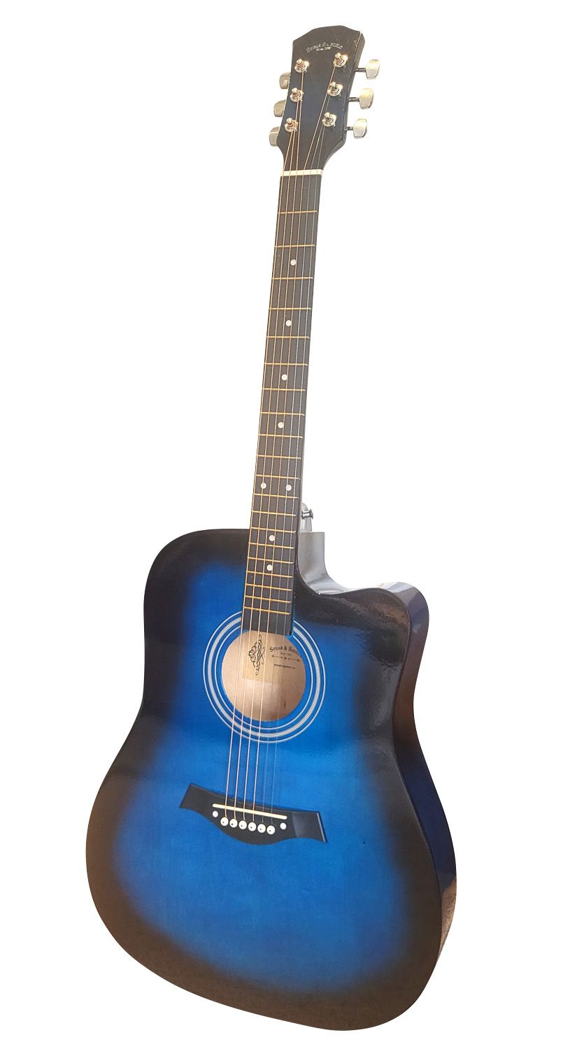 Full Size Blue Acoustic Guitar for Beginners – Smooth Neck, Clear Sound, Classic Design SPS979