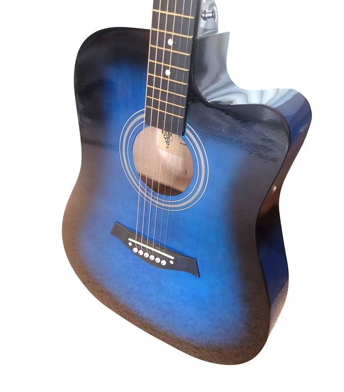 Full Size Blue Acoustic Guitar for Beginners – Smooth Neck, Clear Sound, Classic Design SPS979