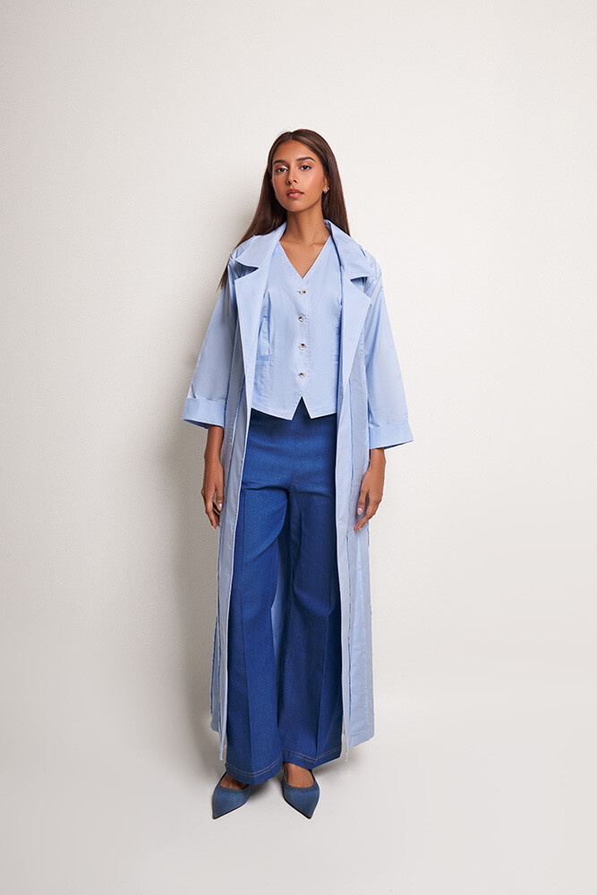 Trench Set in Sky Blue