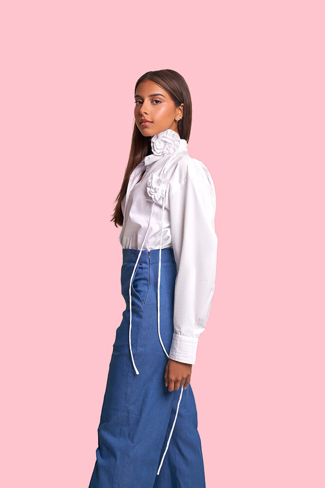 Rosette Shirt in White