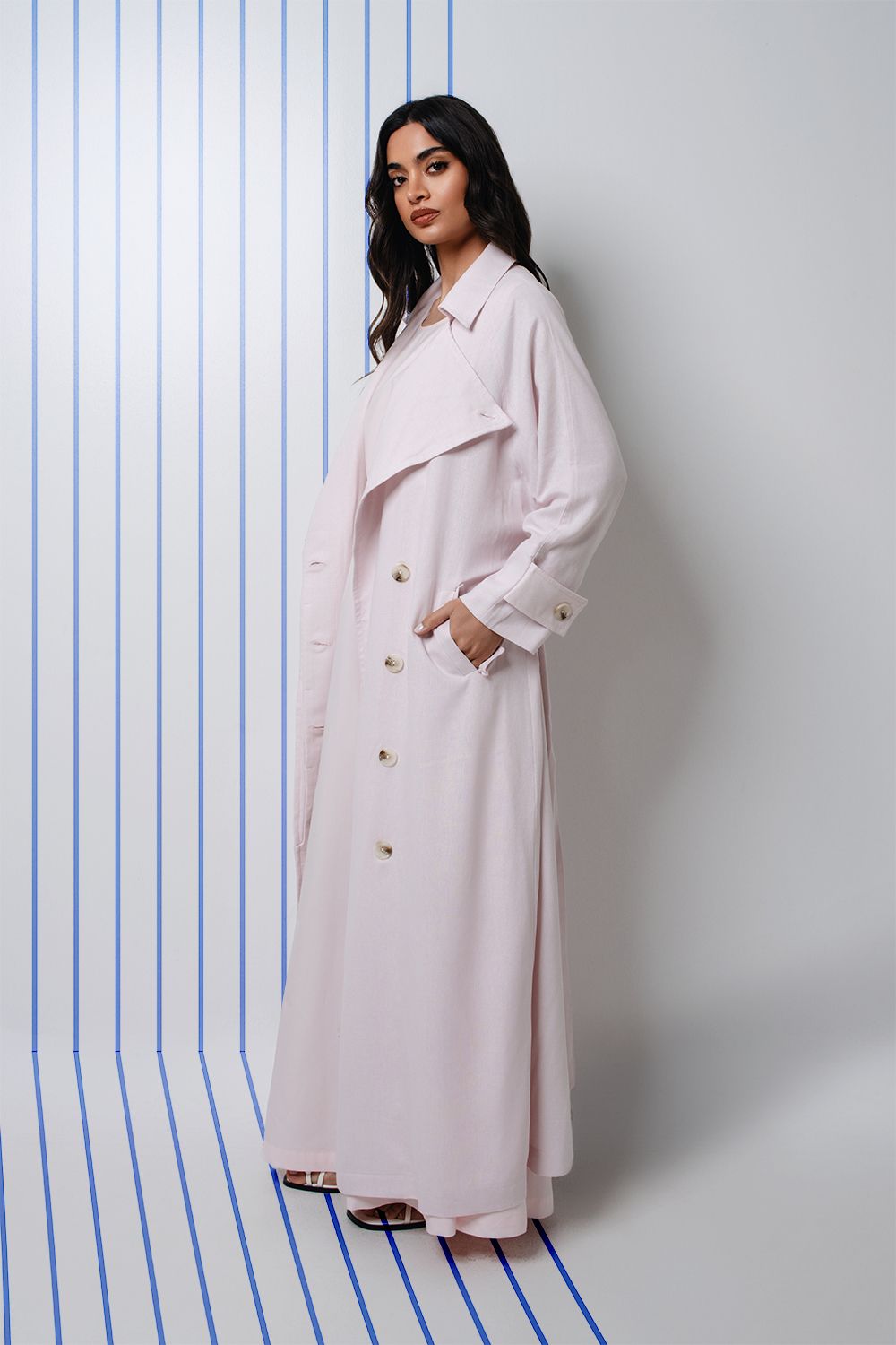 Trench Set in Powder Pink
