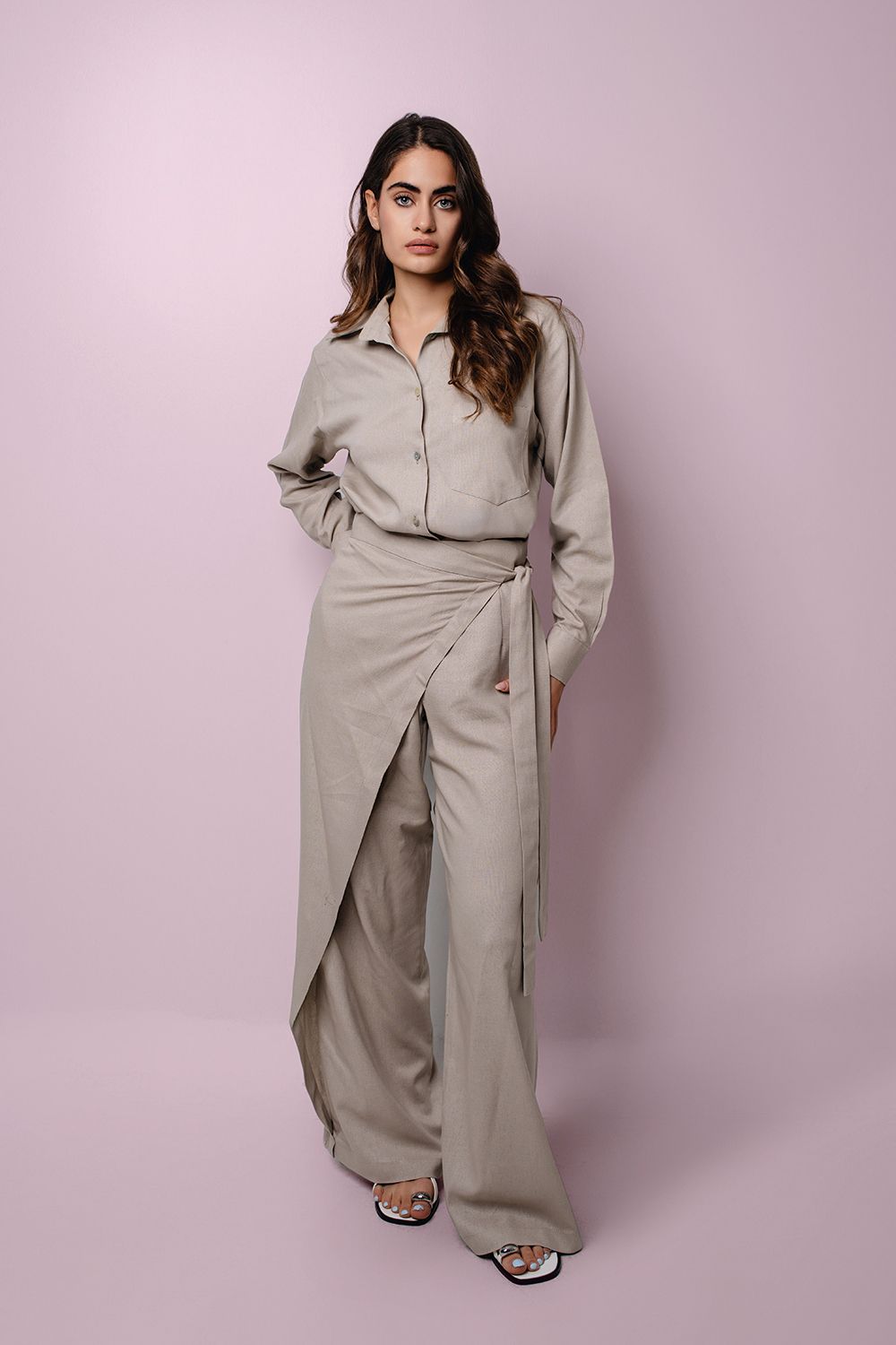 Linen Set in Sand beige