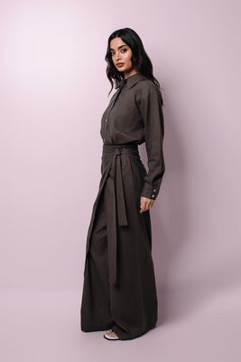 Linen Set in Deep Brown